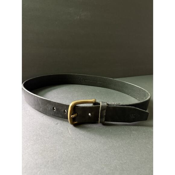 Calvin Klein Vtg. Womens Leather Belt Logo Black Made In Italy Large Casual Y2K - Picture 1 of 10